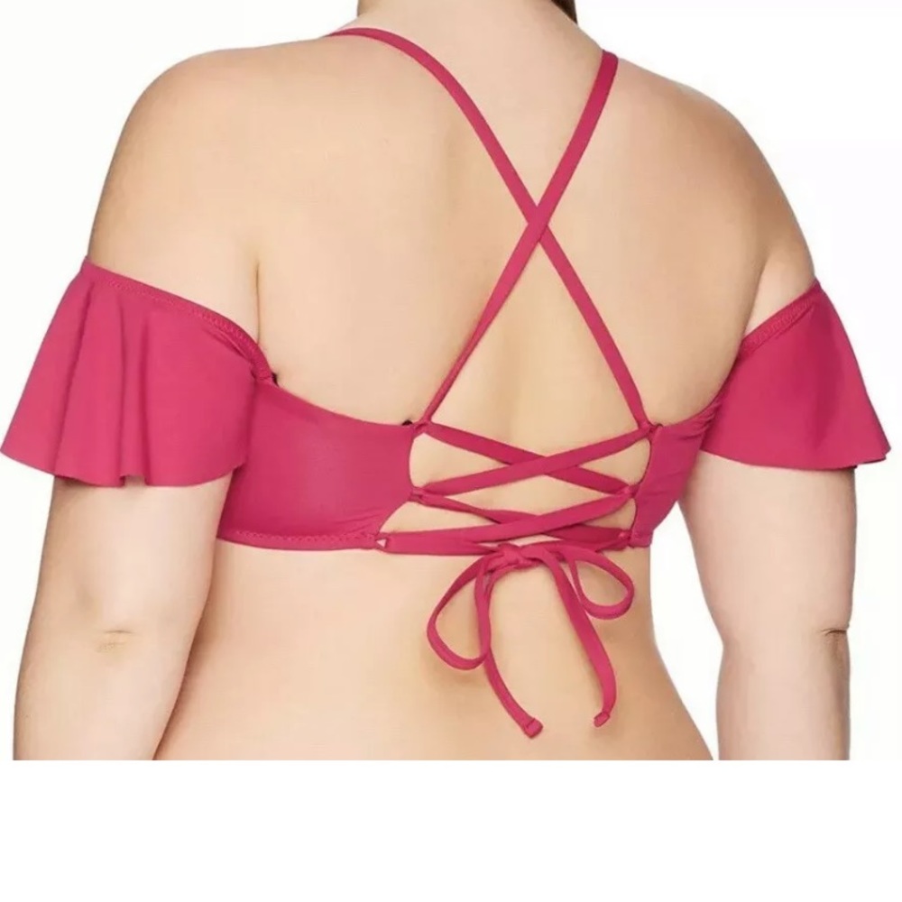 Becca Bikini top flutter strappy  NWT PLUS
